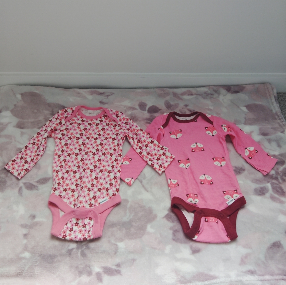 Gerber Pack Of 2 Long Sleeve Onesies